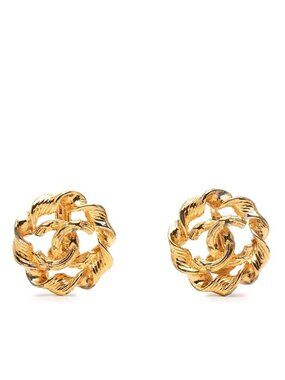 CHANEL | Jewelry | Chanel Gold Plated Cc Logos Clover Round  display picture 1
